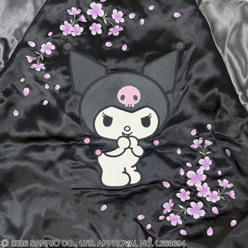 【絡繰魂・粋×KUROMI】“KUROMI SAKURA”刺繍入りリバーシブルスカジャン