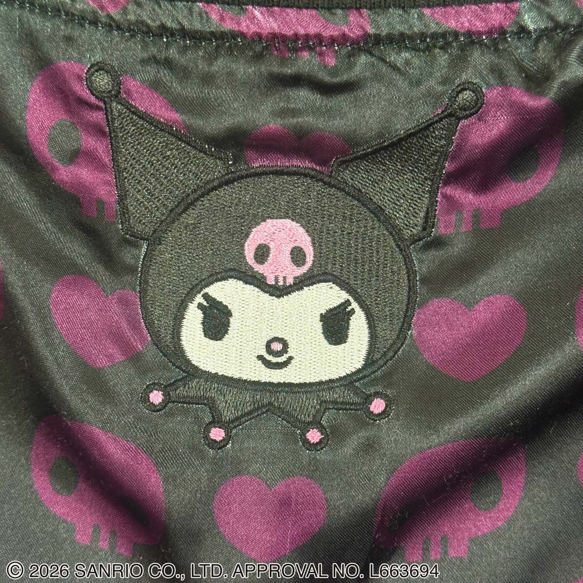 【絡繰魂・粋×KUROMI】“KUROMI SAKURA”刺繍入りリバーシブルスカジャン