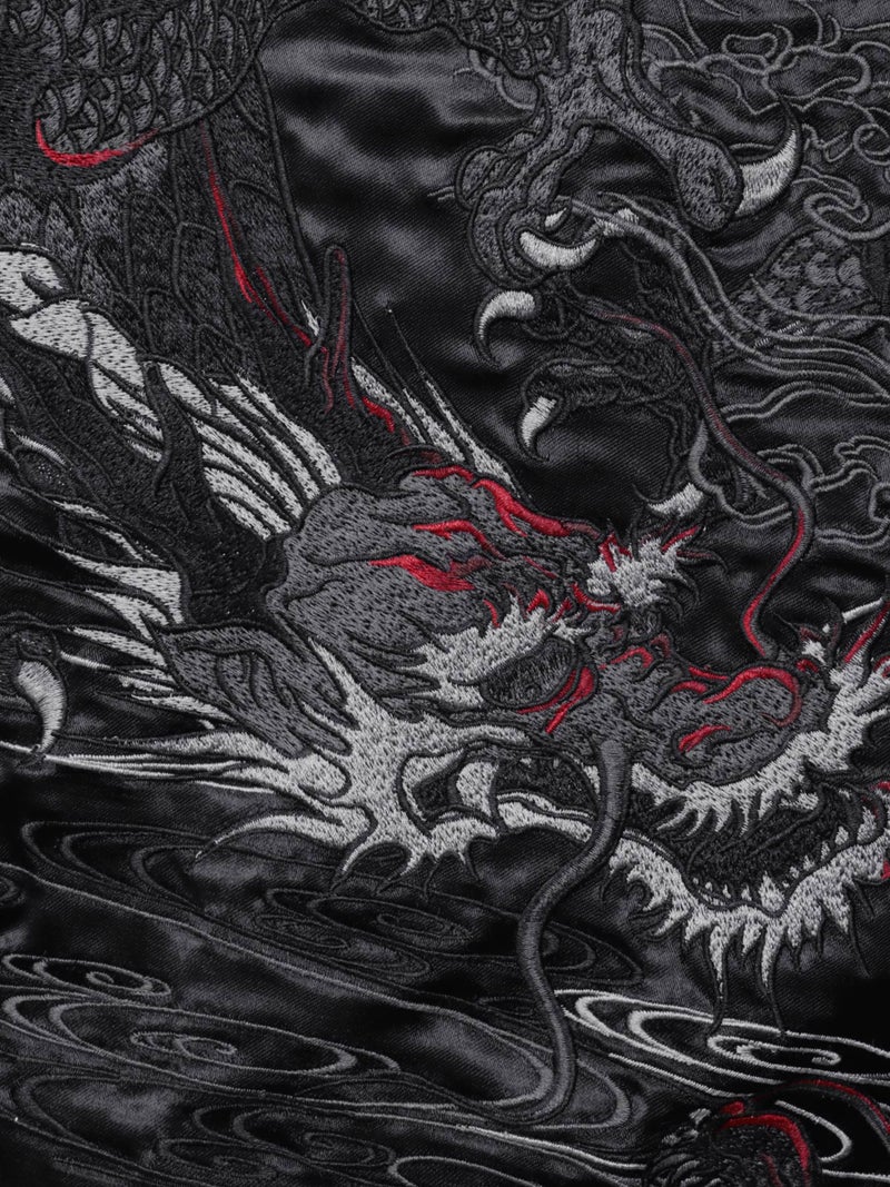 【絡繰魂・漆】“漆の双龍”総刺繍リバーシブルスカジャン