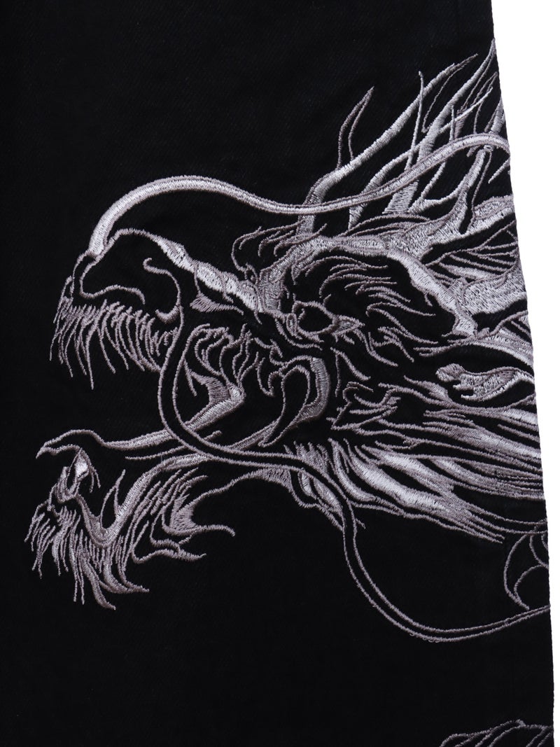 【絡繰魂・粋】 “極 巻龍”総刺繍 デニムパンツ