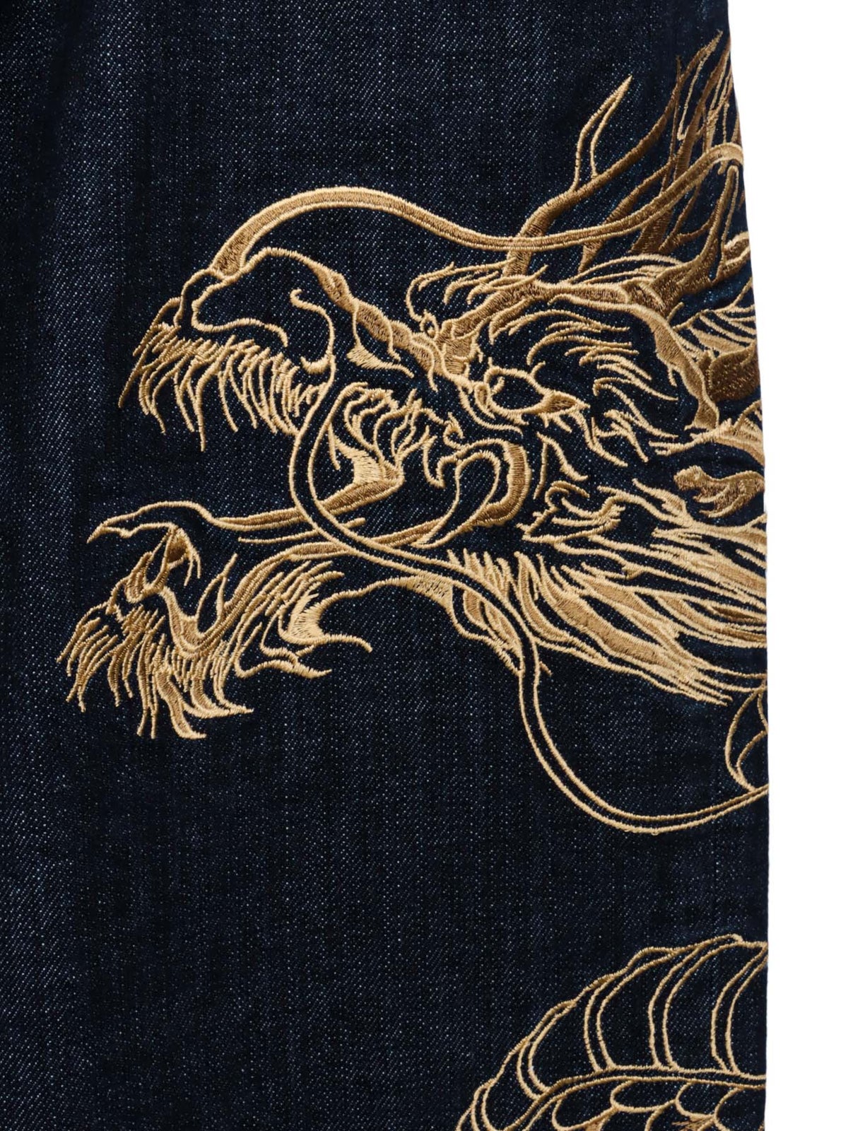 【絡繰魂・粋】 “極 巻龍”総刺繍 デニムパンツ