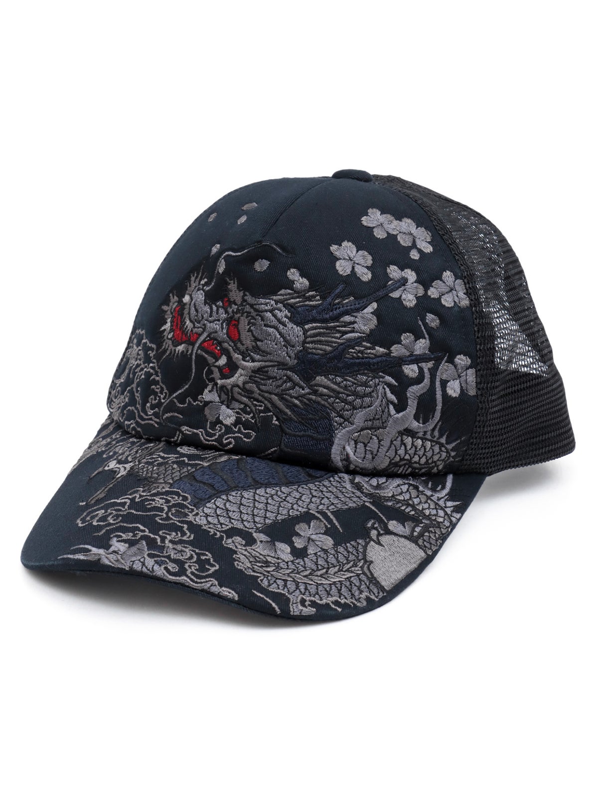 【絡繰魂】“龍／鳳凰 ”和柄刺繍入りメッシュキャップ