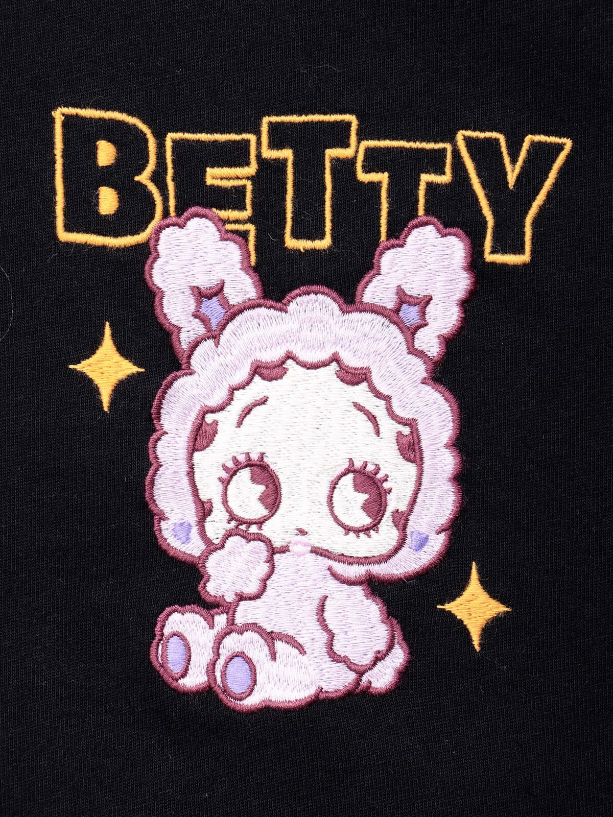  【BETTY BOOP】“KEYベティ”刺繍入りファー素材切替ロンT