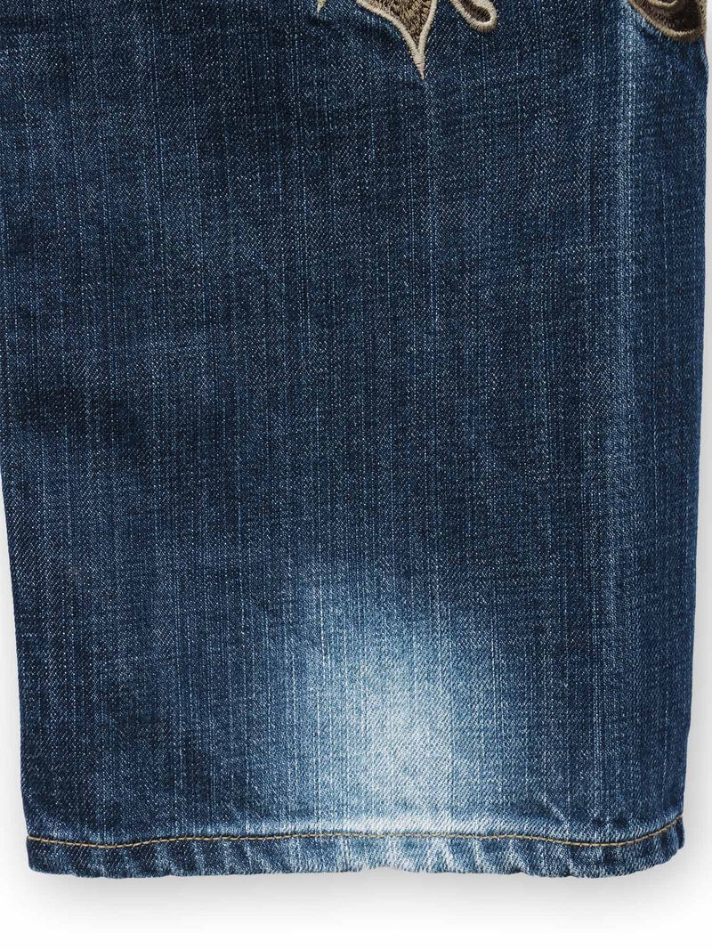 【絡繰魂・頂】“蒼炎”鳳凰総刺繍デニムパンツ〔別注〕