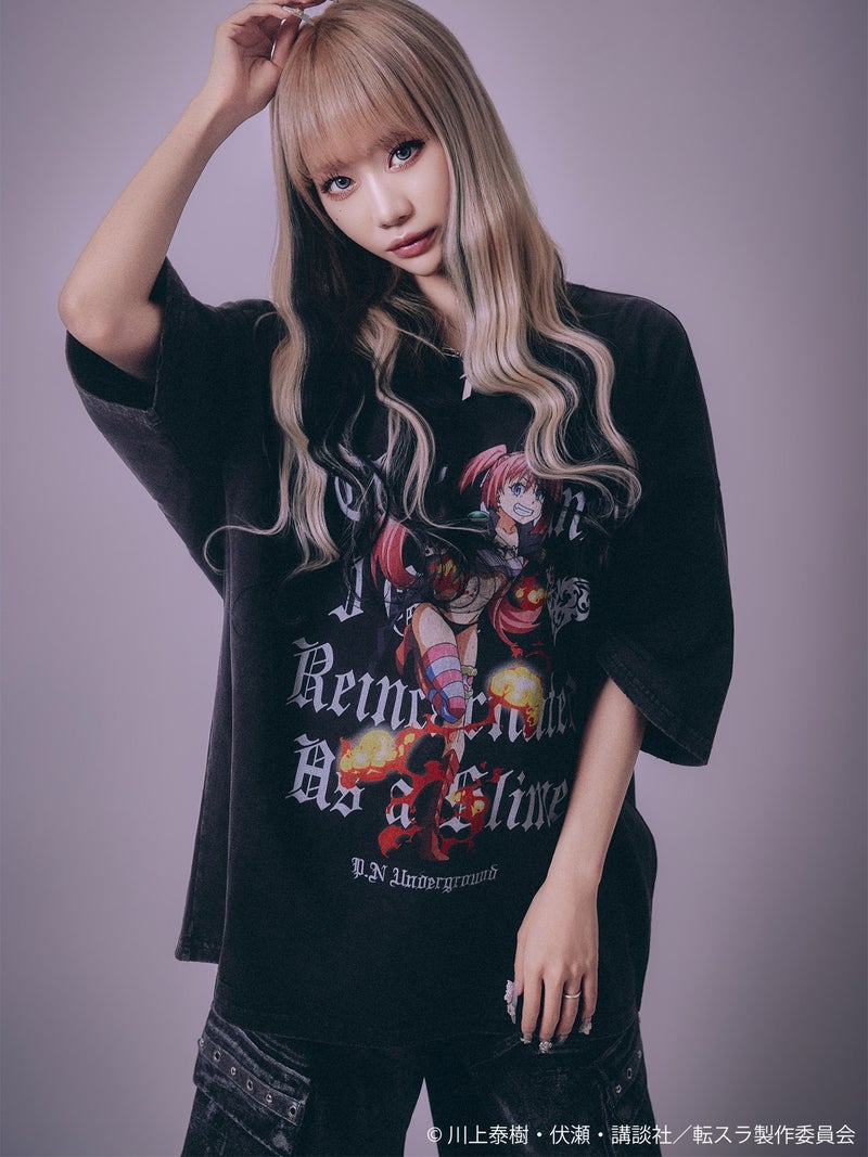 【P.N UNDERGROUND×転生したらスライムだった件】“ミリム”ダメージTシャツ