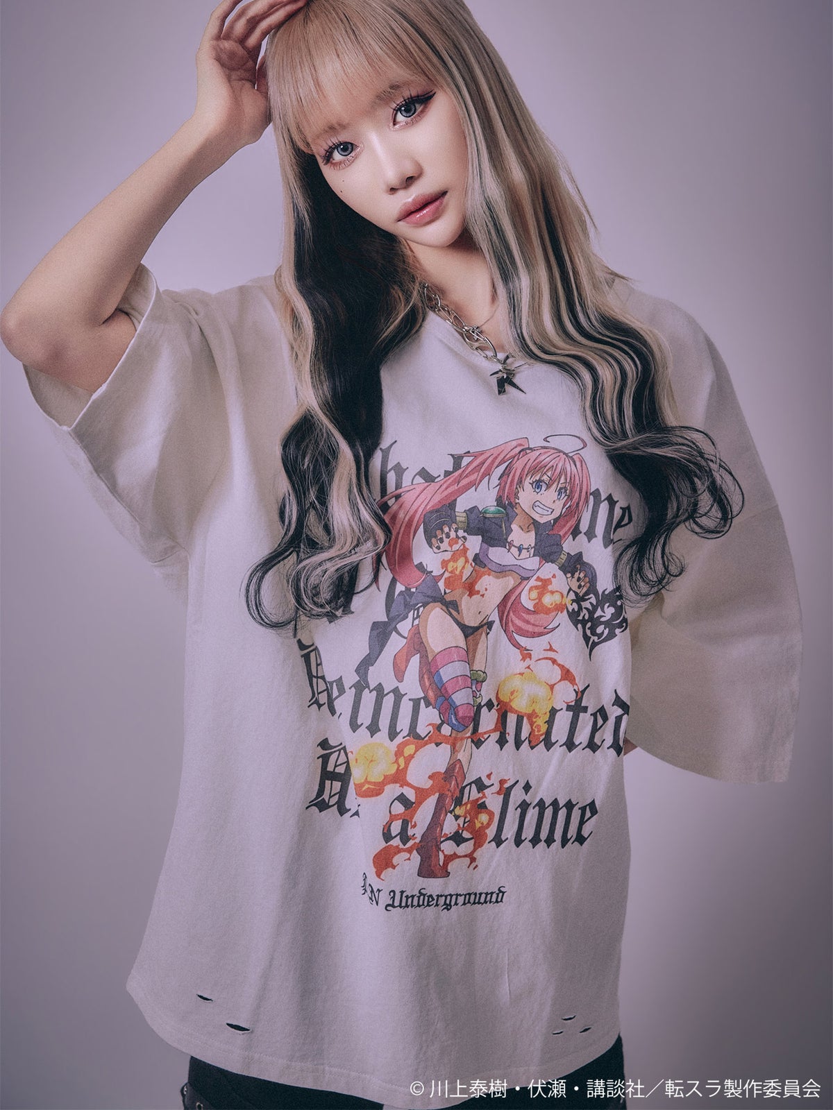 【P.N UNDERGROUND×転生したらスライムだった件】“ミリム”ダメージTシャツ