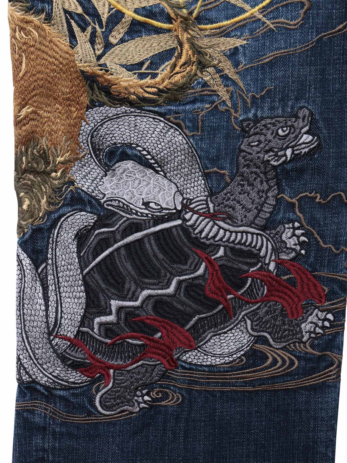 【絡繰魂・頂】“五神”総刺繍デニムパンツ〔別注〕