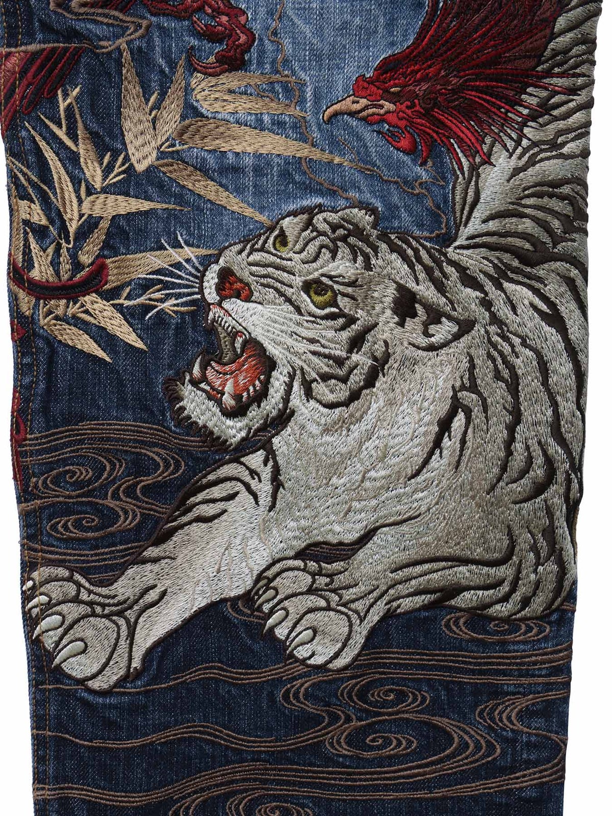 【絡繰魂・頂】“五神”総刺繍デニムパンツ〔別注〕