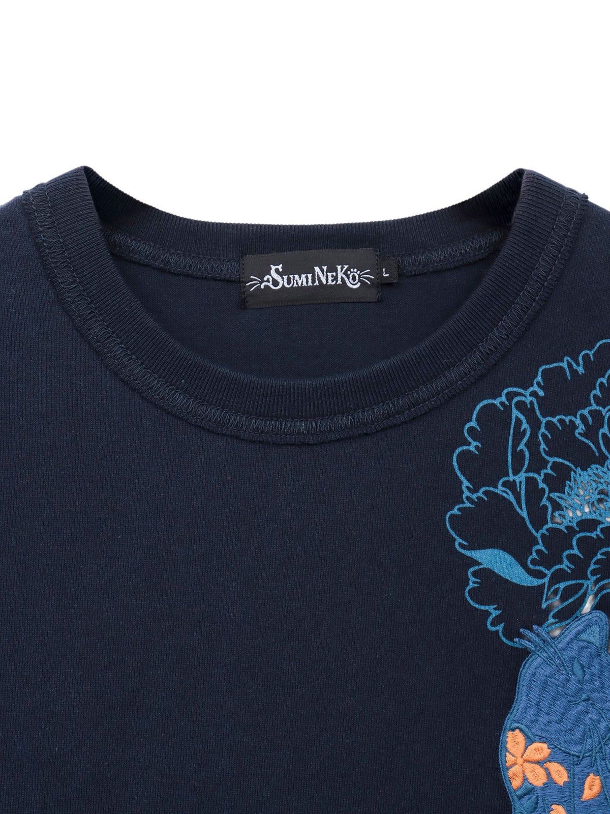 【SUMINEKO】“カリカリ猫”刺繍入りBIGシルエットTシャツ