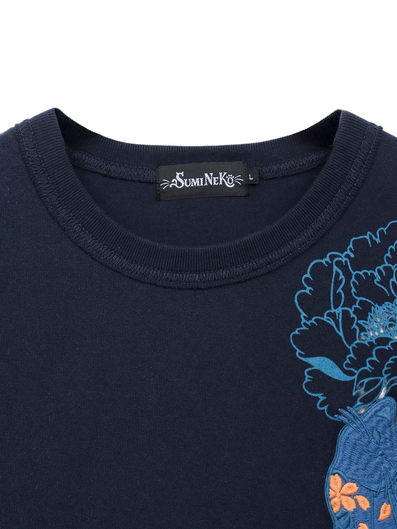 【SUMINEKO】“カリカリ猫”刺繍入りBIGシルエットTシャツ