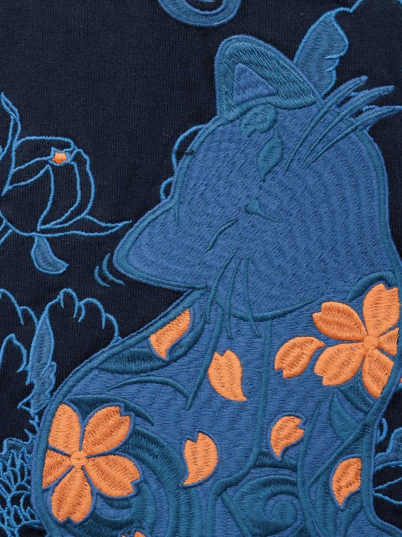 【SUMINEKO】“カリカリ猫”刺繍入りBIGシルエットTシャツ