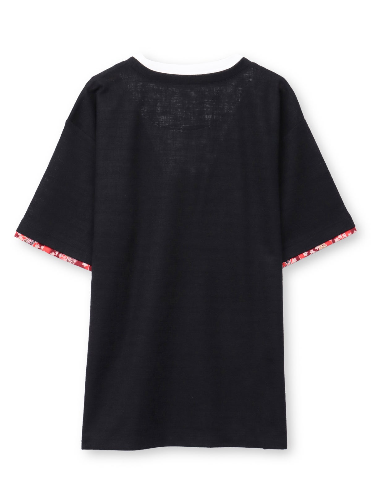 【雅結】 和生地遣いキーネックTシャツ