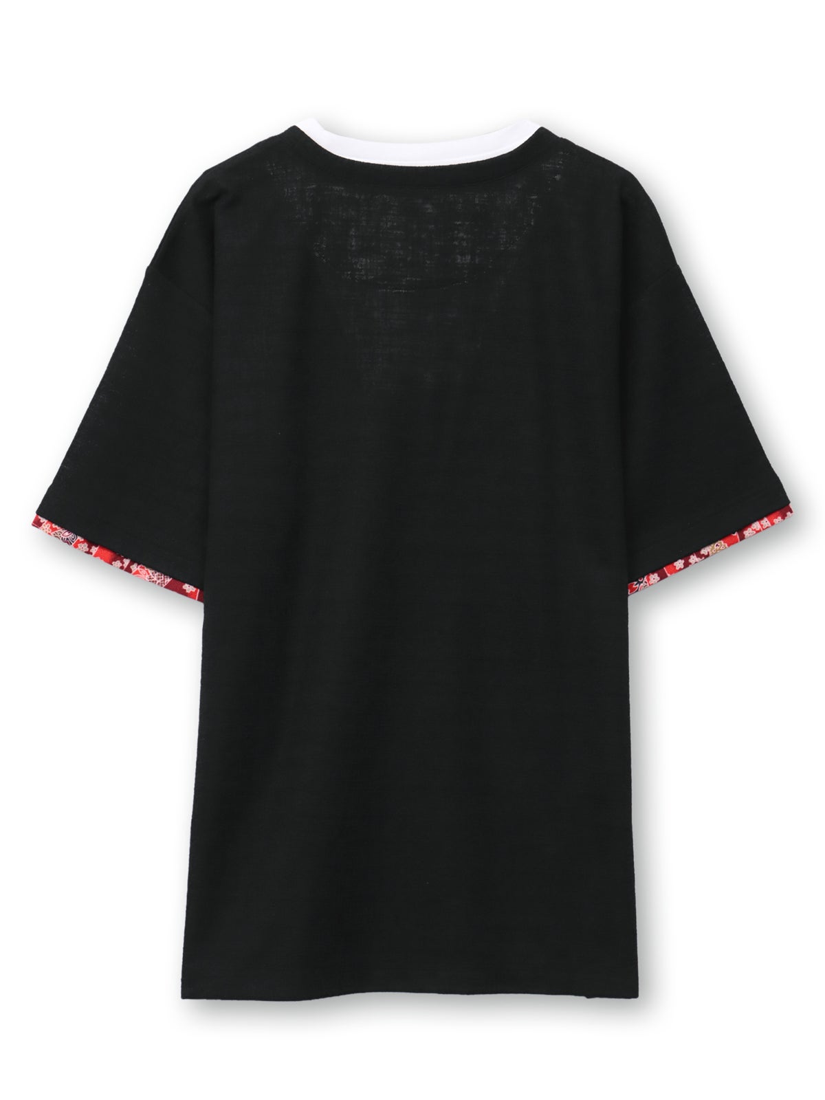 【雅結】 和生地遣いキーネックTシャツ