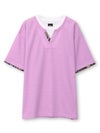 【雅結】 和生地遣いキーネックTシャツ