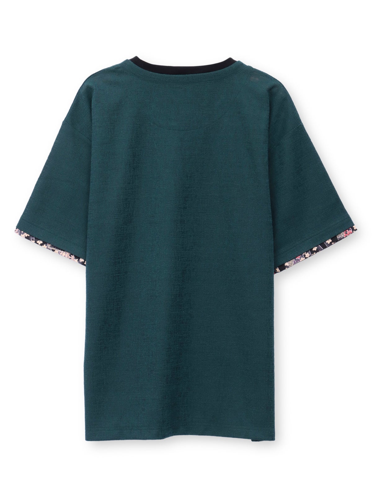 【雅結】 和生地遣いキーネックTシャツ
