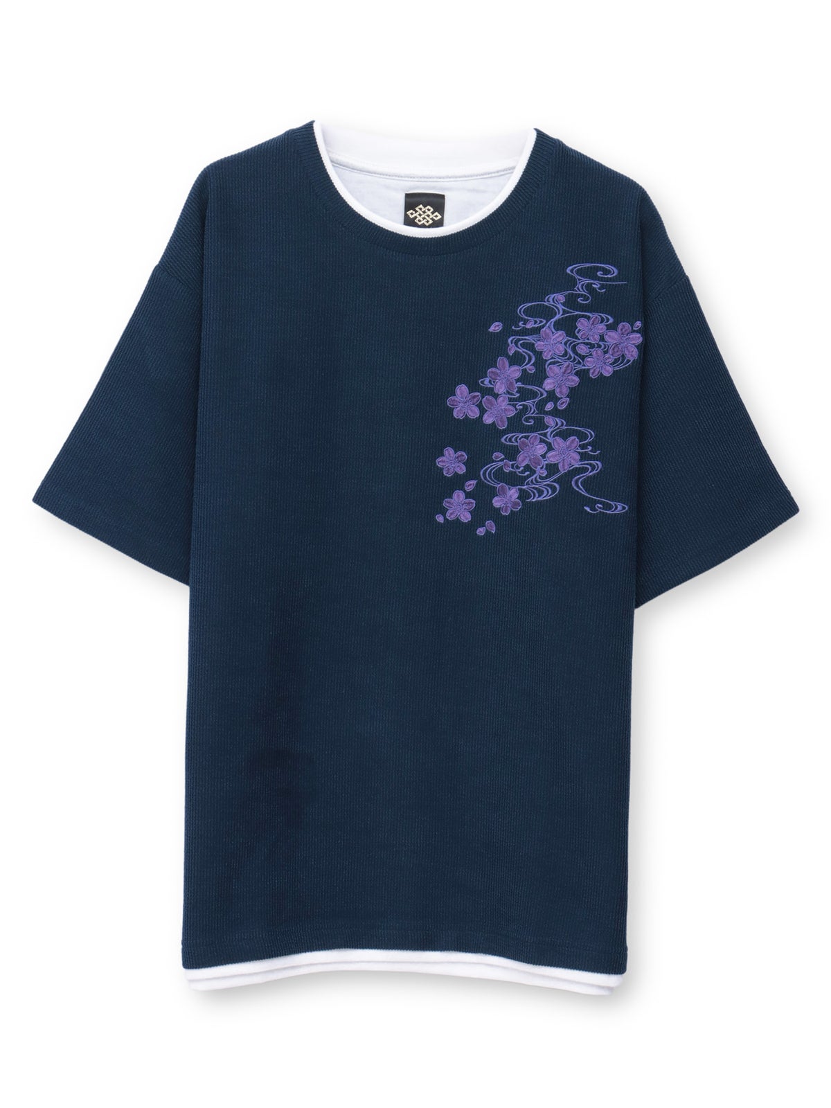 【雅結】桜流水 刺繍入りTシャツ