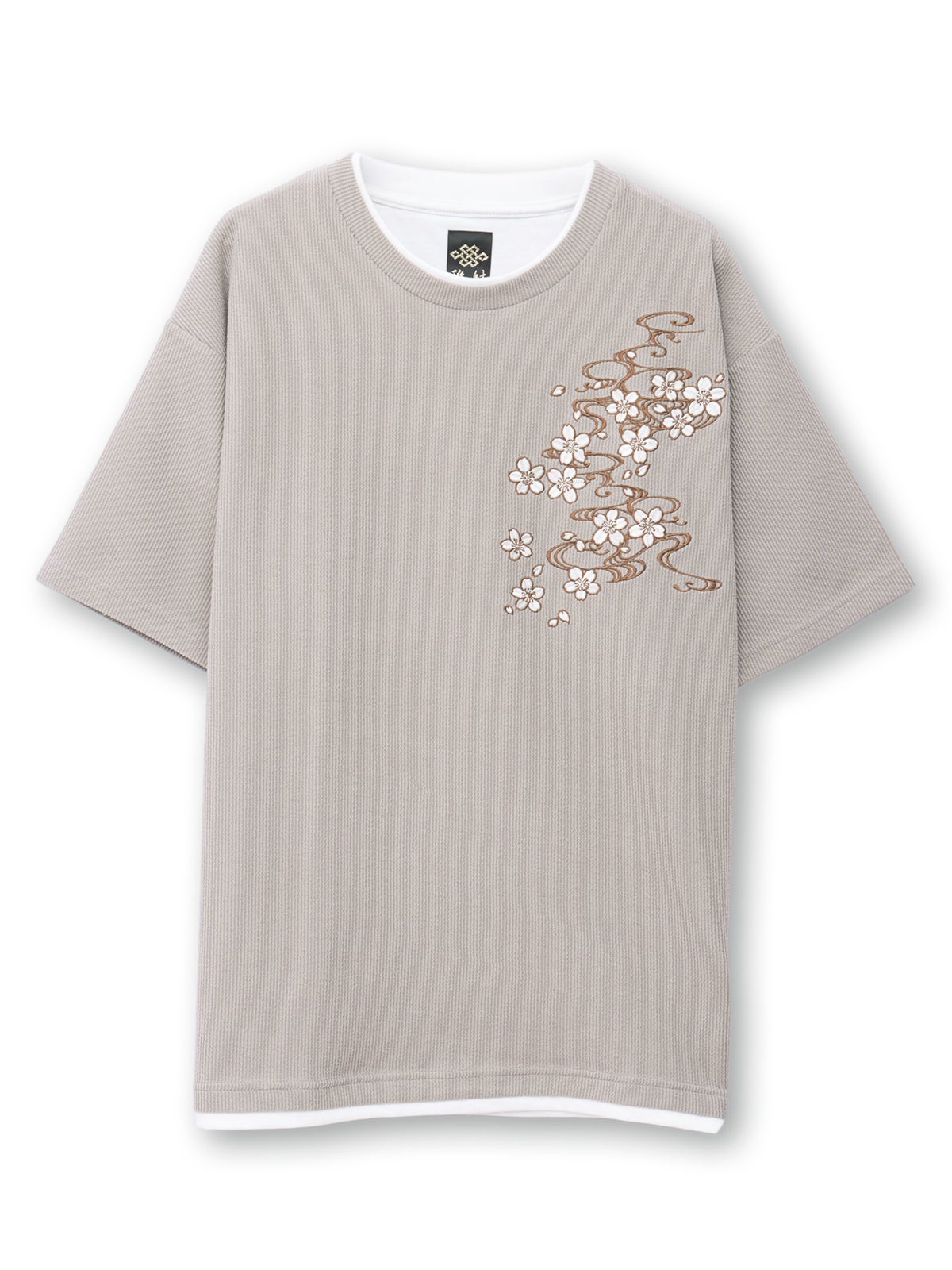 【雅結】桜流水 刺繍入りTシャツ
