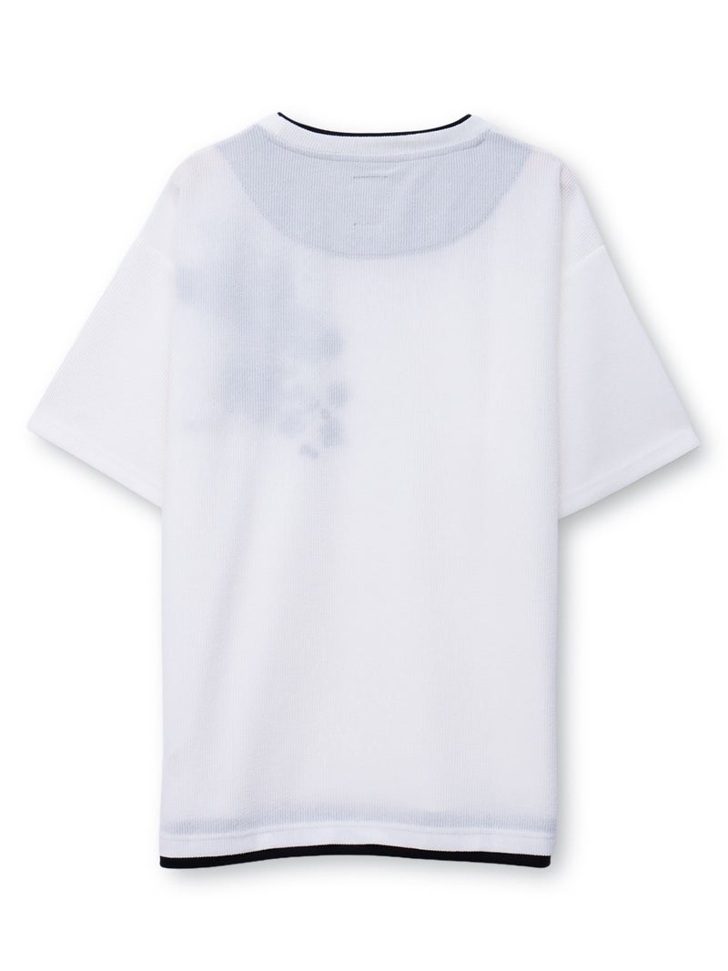 【雅結】桜流水 刺繍入りTシャツ