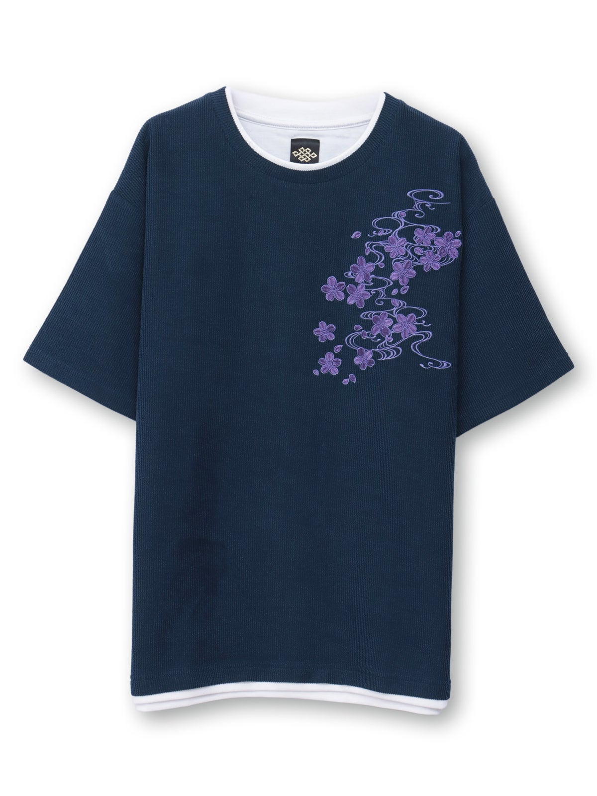 【雅結】桜流水 刺繍入りTシャツ