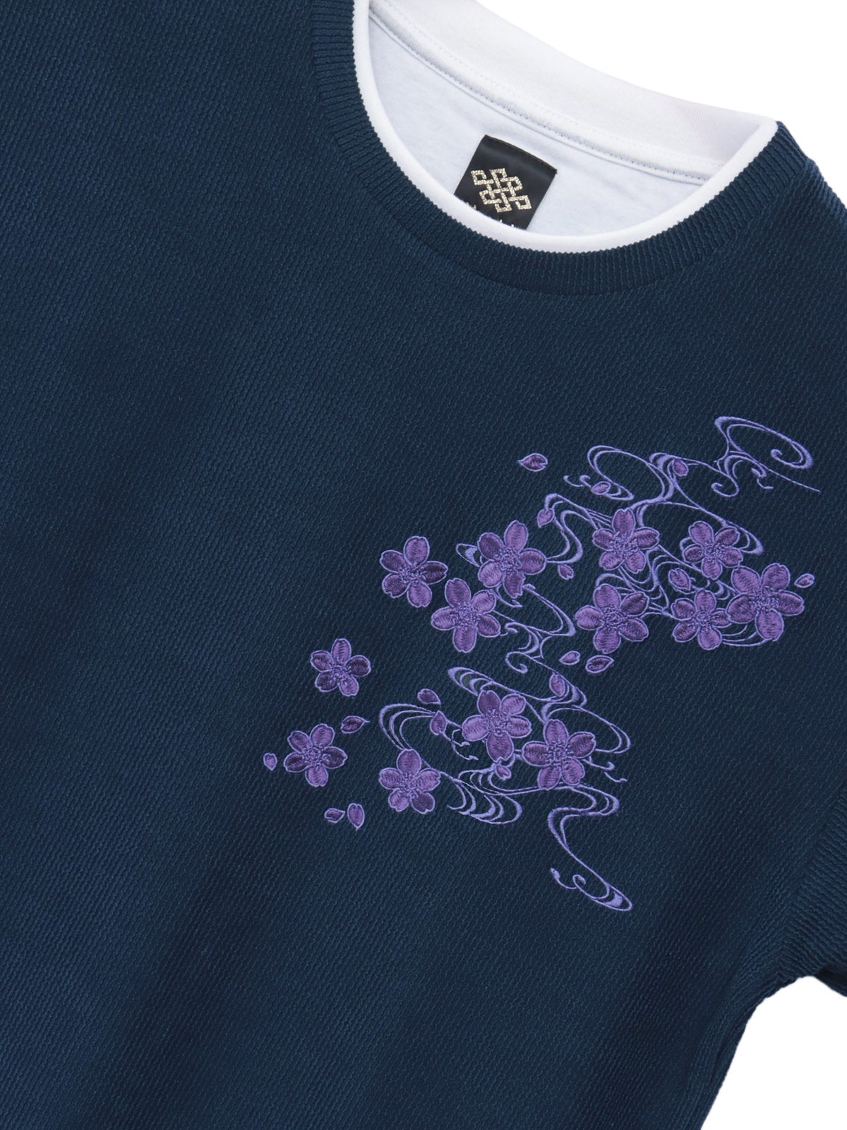 【雅結】桜流水 刺繍入りTシャツ