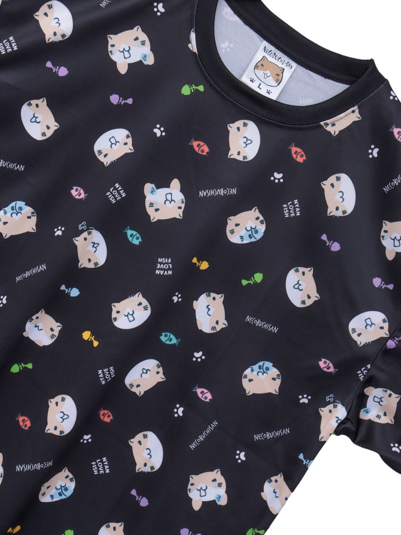 【NECOBUCHI-SAN】猫渕さん総柄Tシャツ