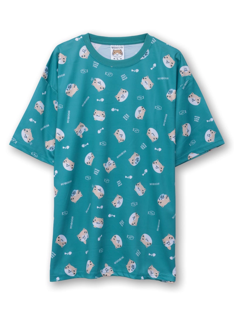 【NECOBUCHI-SAN】猫渕さん総柄Tシャツ