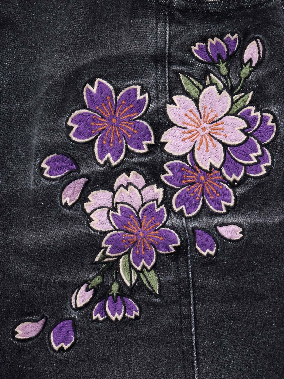 【SUMINEKO】“伸び猫”刺繍入りデニムスカート