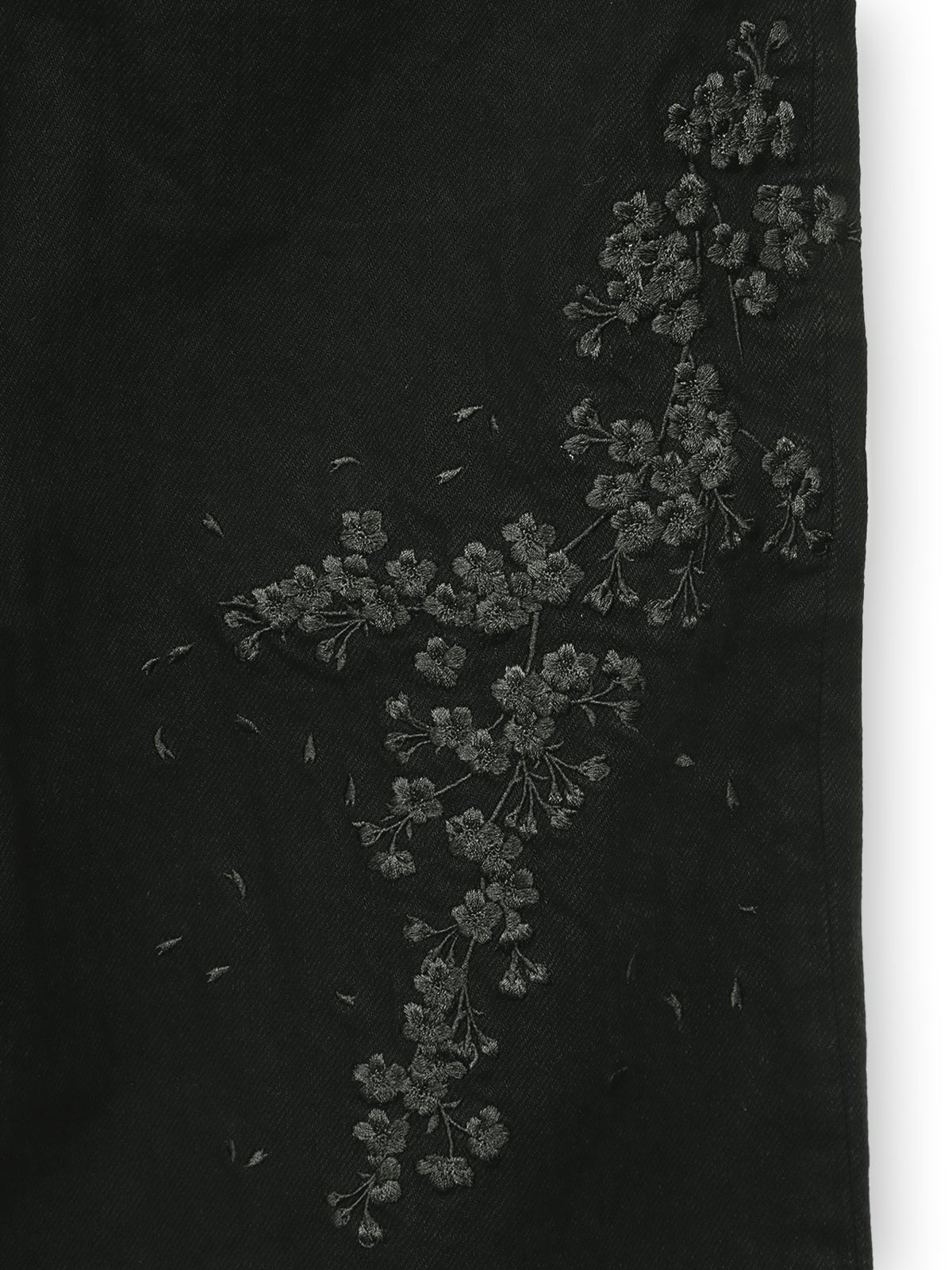 【絡繰魂・漆】“漆桜”総刺繍デニムパンツ