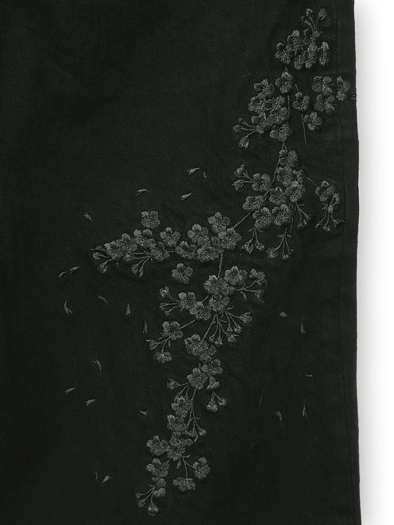【絡繰魂・漆】“漆桜”総刺繍デニムパンツ