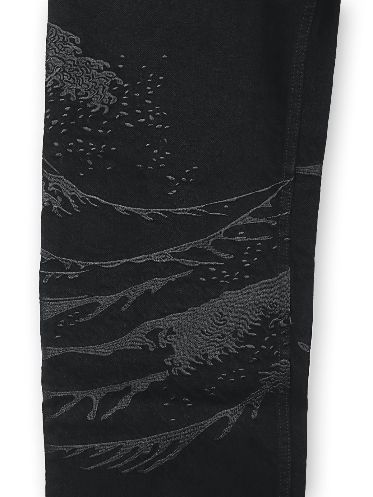 【絡繰魂・漆】“漆桜”総刺繍デニムパンツ