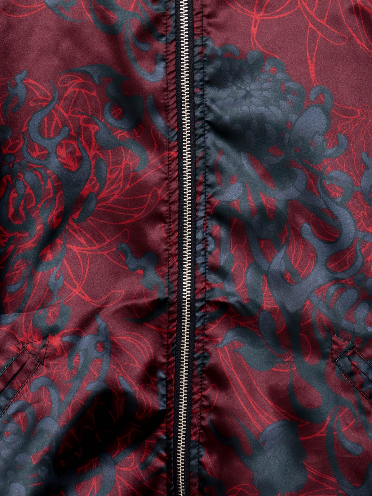 【DRASTIC GARDEN】“火炎ノ菊”刺繍入りリバーシブルスカジャン