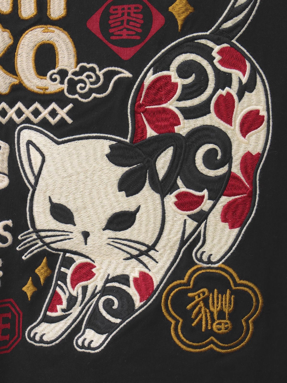 【SUMINEKO】“伸び猫”刺繍入りBIGシルエット半袖プルパーカー