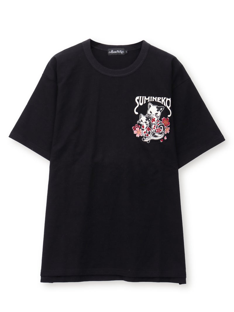 【SUMINEKO】“ちびネコ”刺繍入りTシャツ