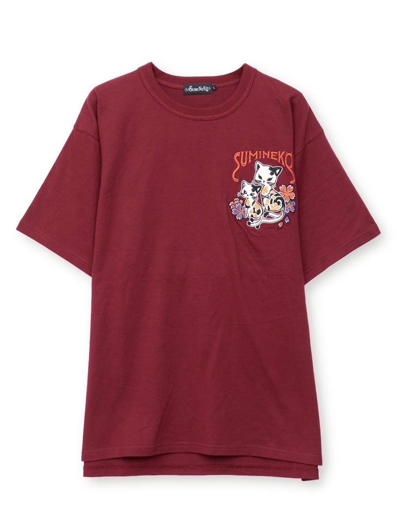 【SUMINEKO】“ちびネコ”刺繍入りTシャツ