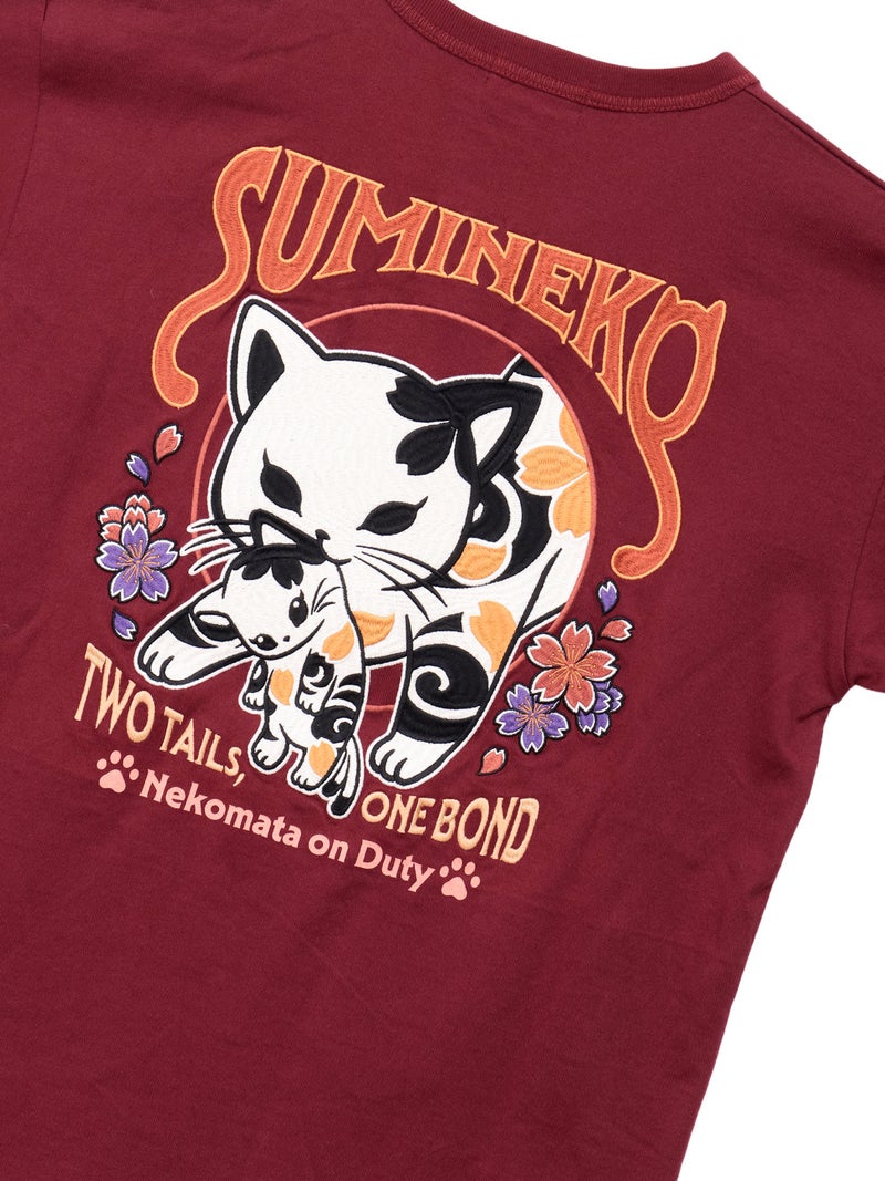 【SUMINEKO】“ちびネコ”刺繍入りTシャツ