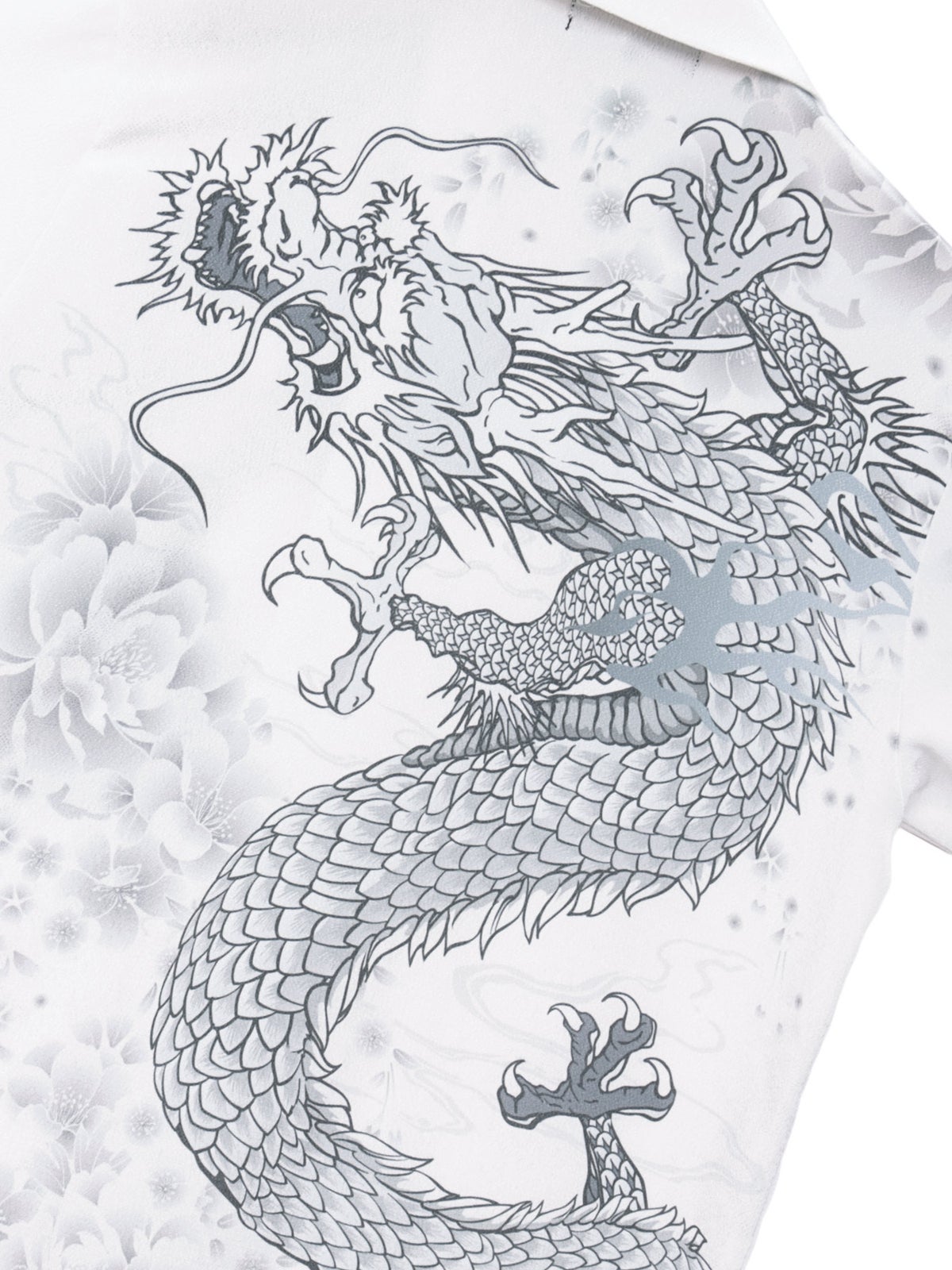 【絡繰魂・粋】“双龍／月光狼／登り龍”極彩開襟シャツ