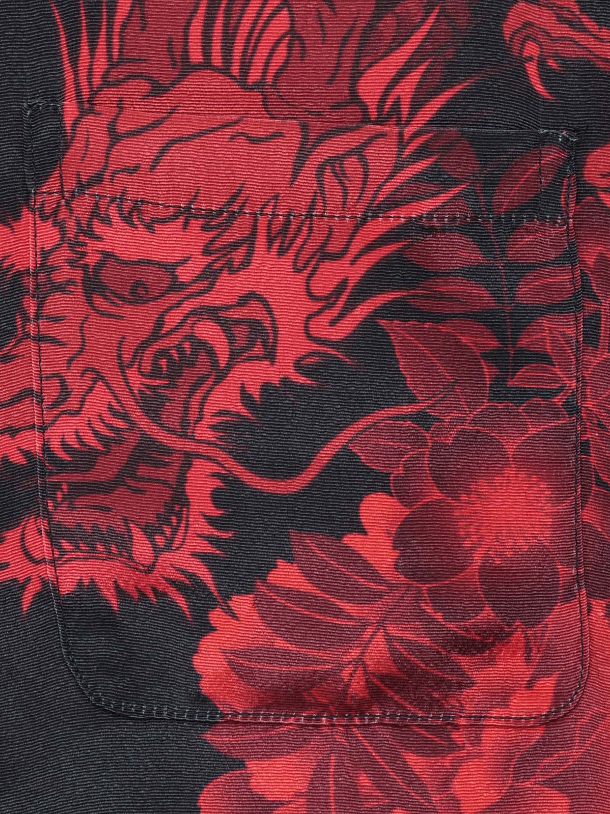 【絡繰魂・粋】“双龍／月光狼／登り龍”極彩開襟シャツ