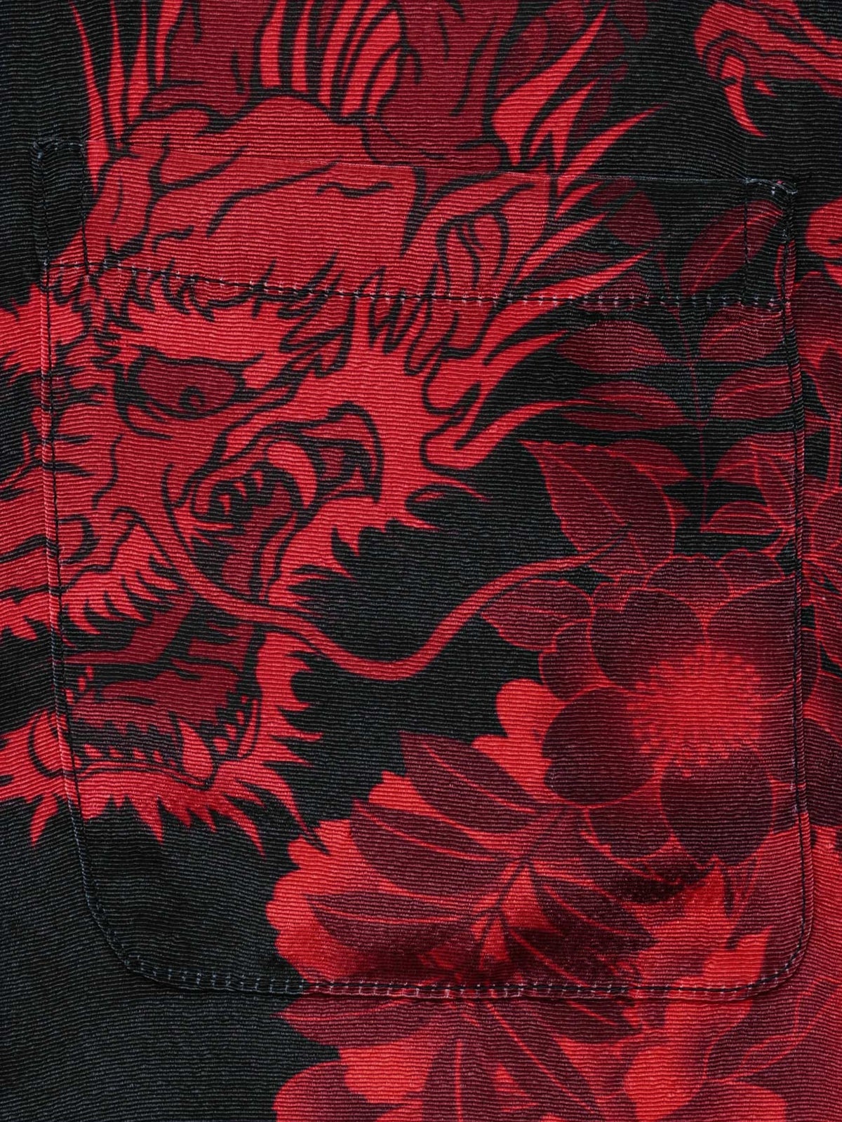 【絡繰魂・粋】“双龍／月光狼／登り龍”極彩開襟シャツ
