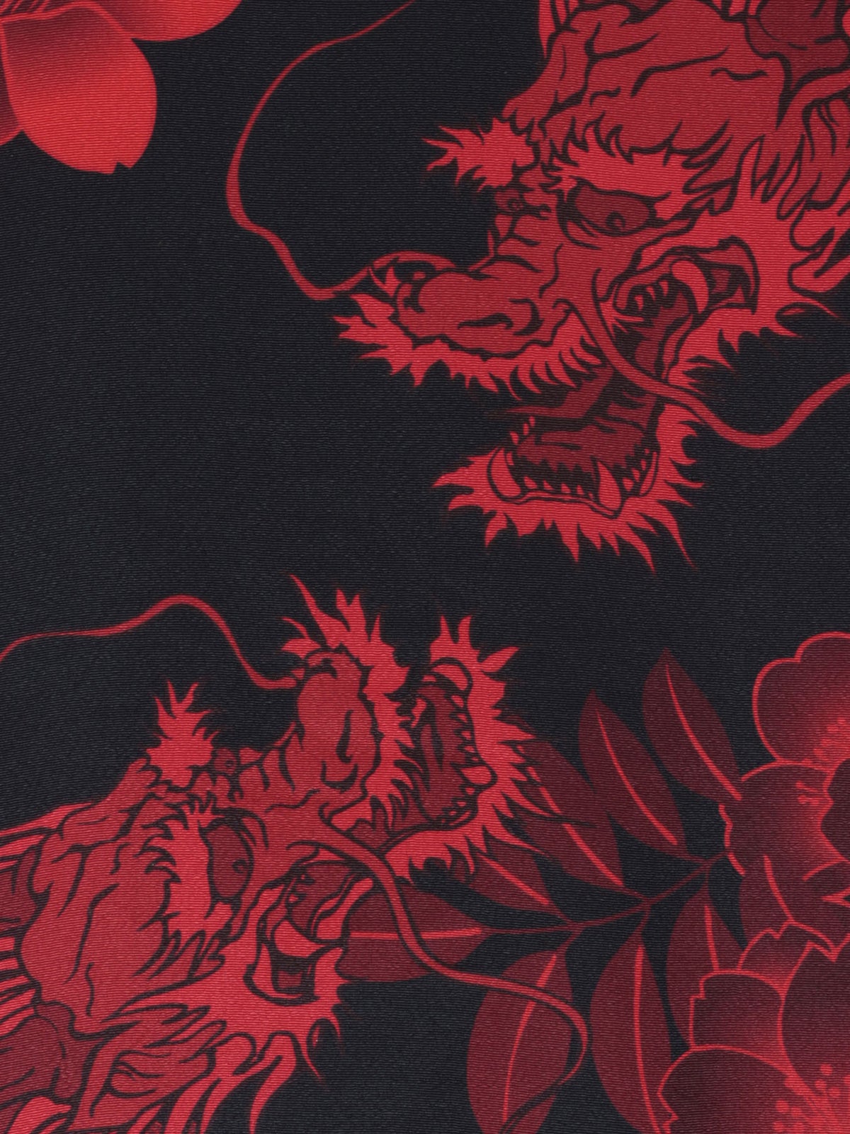 【絡繰魂・粋】“双龍／月光狼／登り龍”極彩開襟シャツ