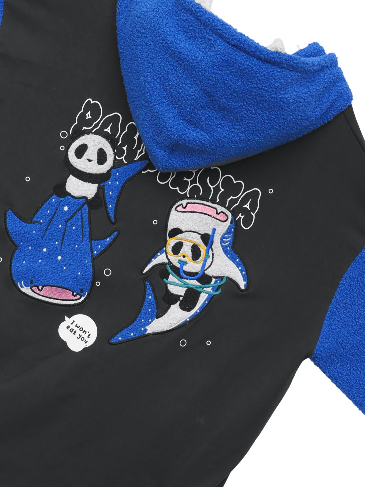 【PANDIESTA JAPAN】“ジンベエパンダ”刺繍入りなりきり半袖ZIPパーカー