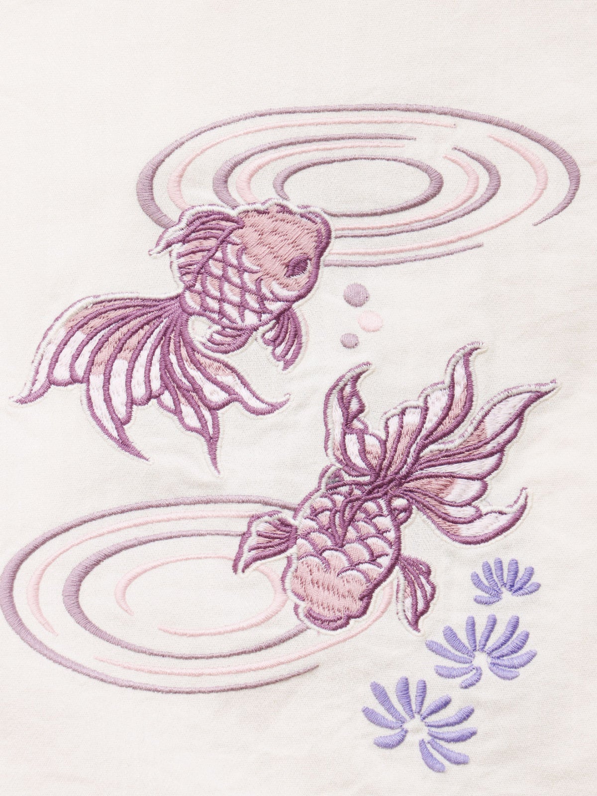 【SUMINEKO】“金魚と墨猫”刺繍入りBIGシルエットシャツ