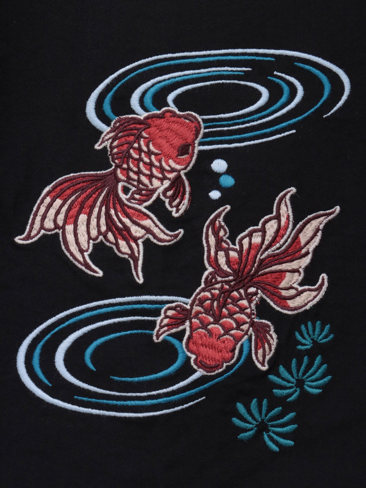 【SUMINEKO】“金魚と墨猫”刺繍入りBIGシルエットシャツ