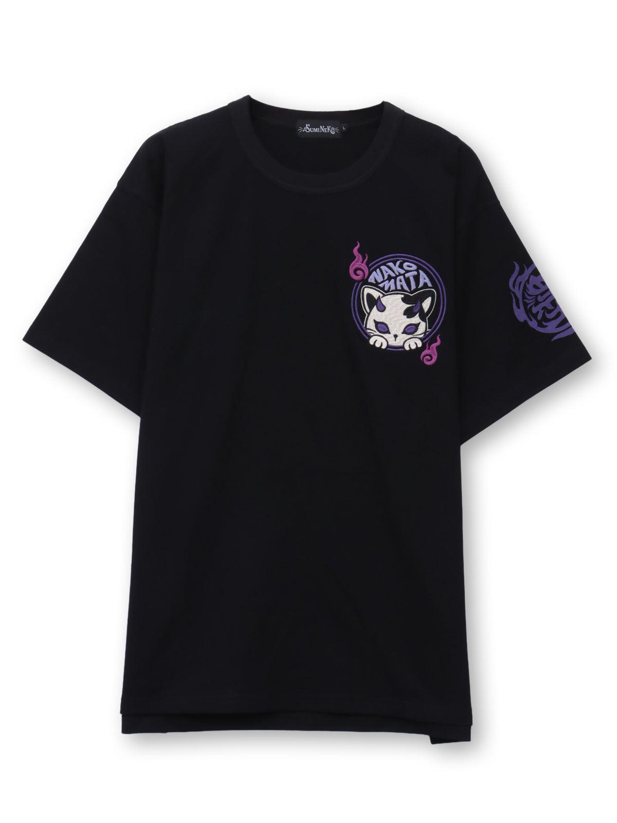  【SUMINEKO】“瓢箪と鬼猫”刺繍入りTシャツ