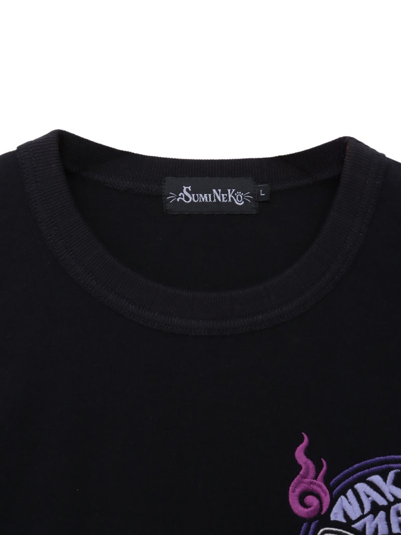  【SUMINEKO】“瓢箪と鬼猫”刺繍入りTシャツ