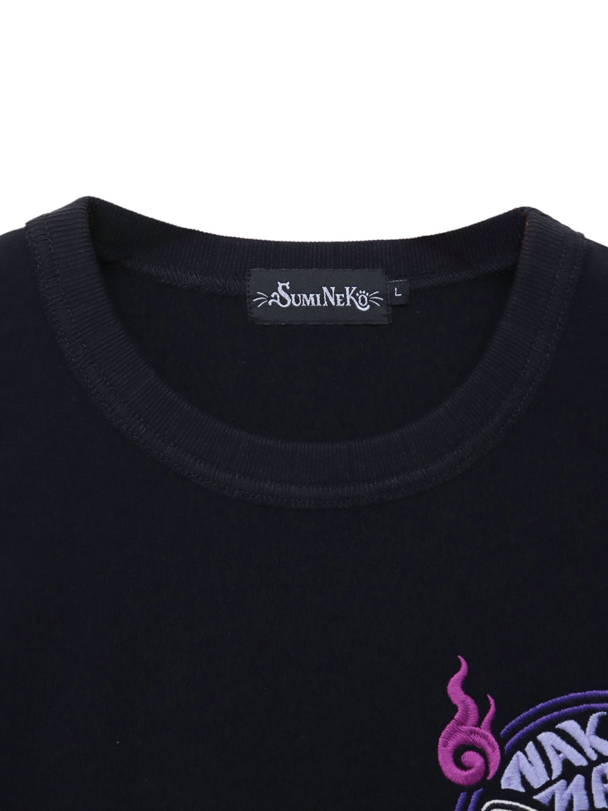  【SUMINEKO】“瓢箪と鬼猫”刺繍入りTシャツ