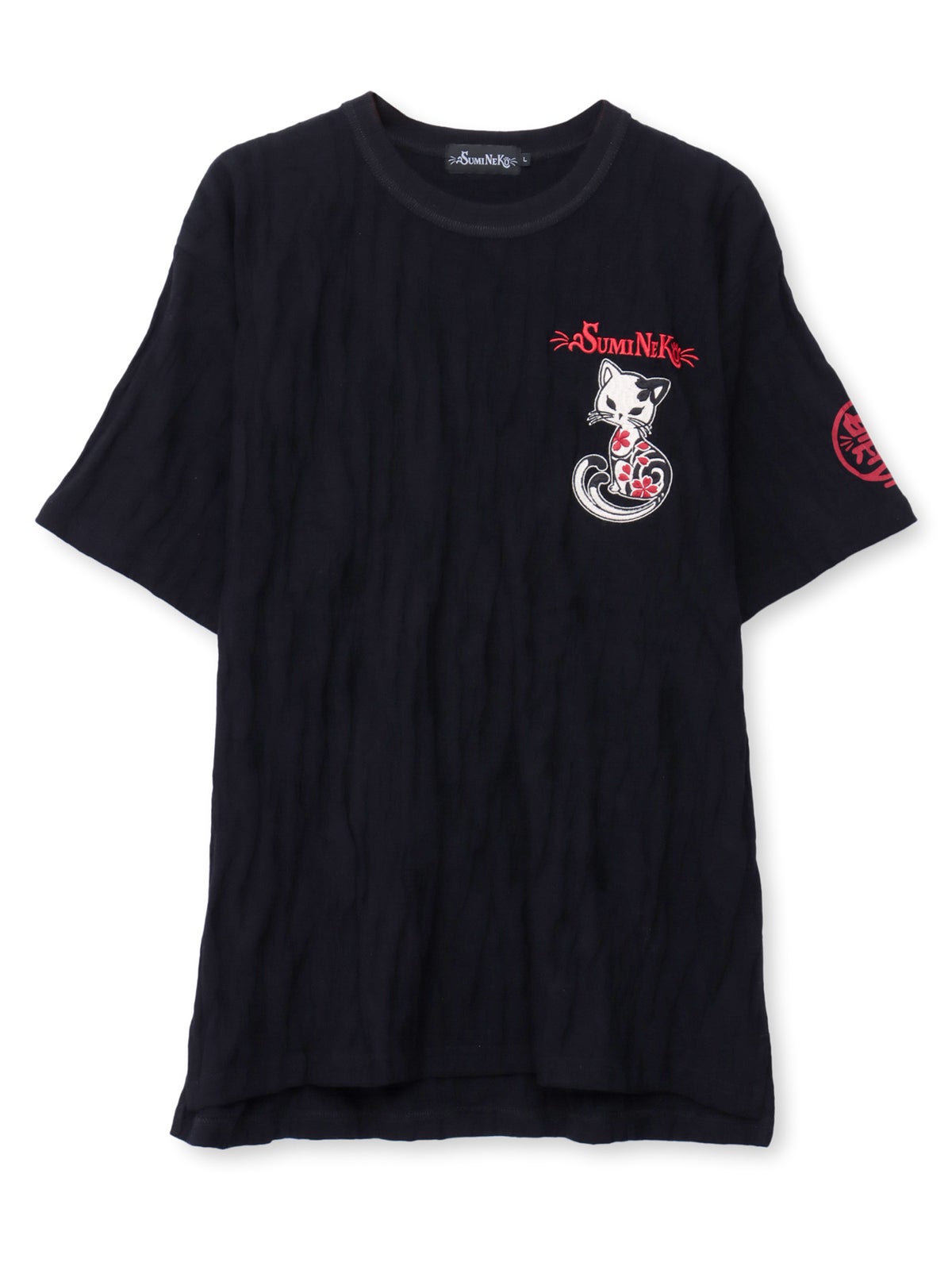 【SUMINEKO】“スミネコ”刺繍入りジャガードTシャツ