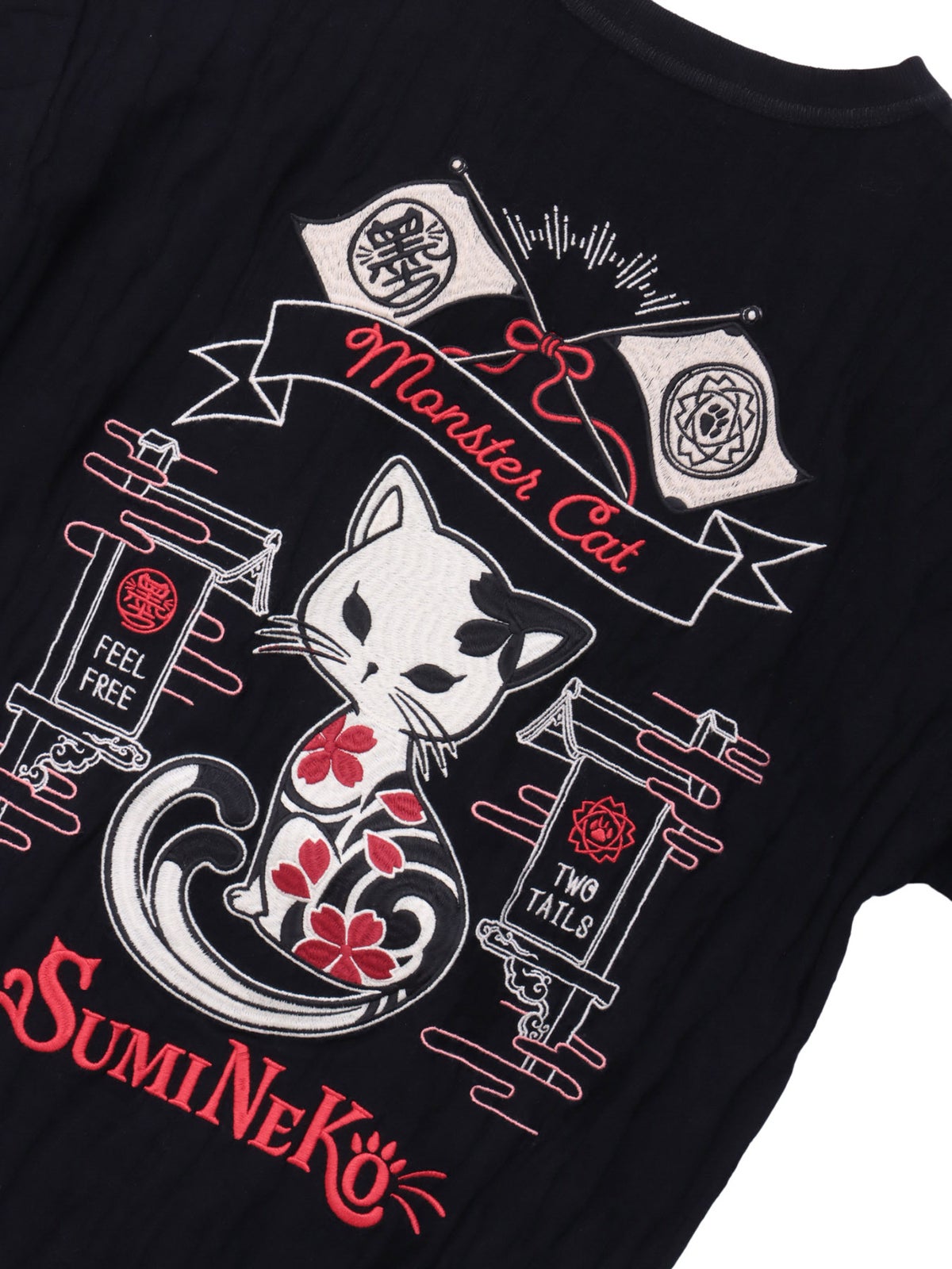 【SUMINEKO】“スミネコ”刺繍入りジャガードTシャツ
