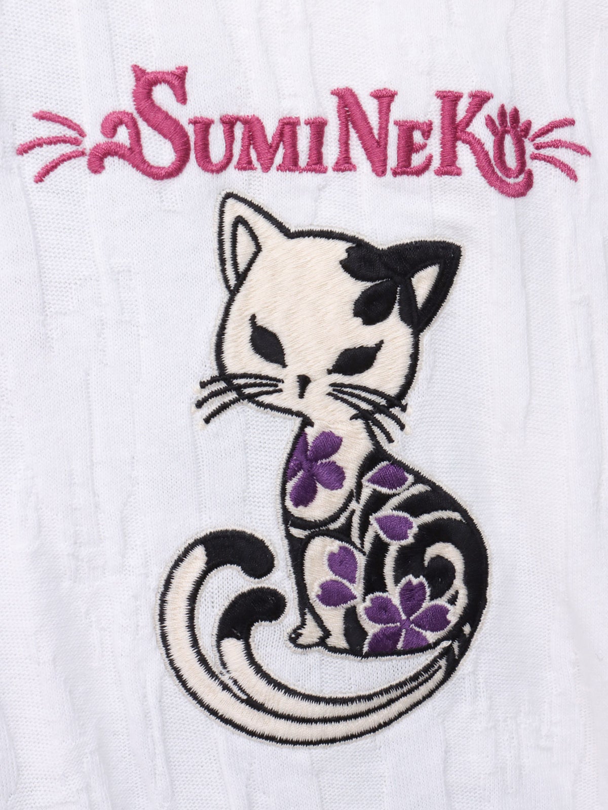 【SUMINEKO】“スミネコ”刺繍入りジャガードTシャツ