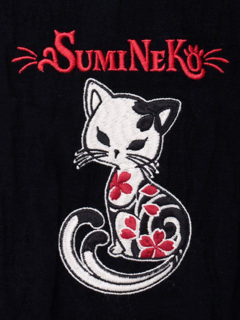 【SUMINEKO】“スミネコ”刺繍入りジャガードTシャツ