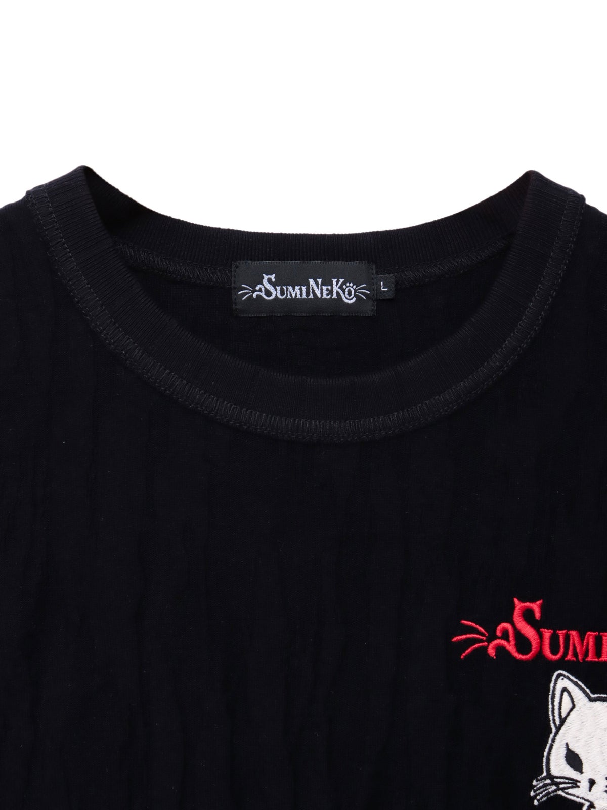 【SUMINEKO】“スミネコ”刺繍入りジャガードTシャツ